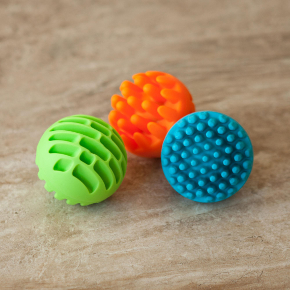 Прорізувач-брязкальце Fat Brain Toys Sensory Rollers Сенсорні кулі, 3 шт