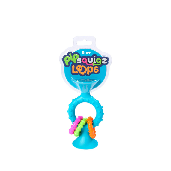 Прорізувач-брязкальце на присосках Fat Brain Toys pipSquigz Loops (бірюзовий)