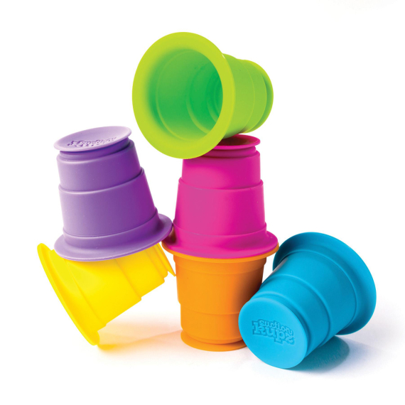 Тактильна Іграшка Fat Brain Toys Suction Kupz М'які чашки, 6 шт