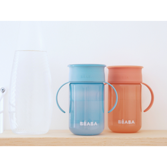 Поїльник-непроливайка Beaba 360°, 340 мл (рожевий)