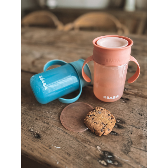 Поїльник-непроливайка Beaba 360°, 340 мл (рожевий)