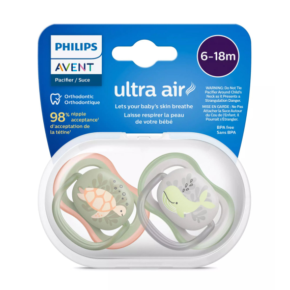 Пустышка Philips Avent Ultra Air, 6-18 мес, 2 шт