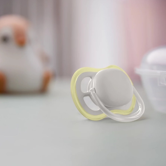 Пустушка Philips Avent Ultra Air, 0-6 міс, 2 шт (жовто-бірюзова)