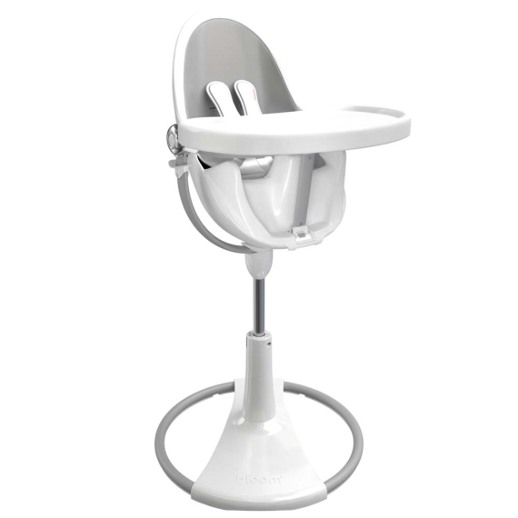 Стільчик для годування Bloom Fresco з вкладишем з екошкіри (White / Lunar Silver)