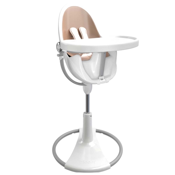 Стільчик для годування Bloom Fresco з вкладишем з екошкіри (White / Rose Gold)