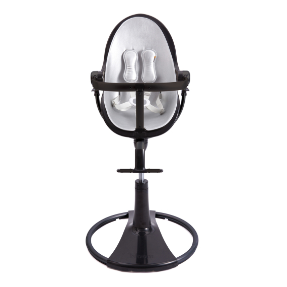 Стільчик для годування Bloom Fresco з вкладишем з екошкіри (Noir / Lunar Silver)