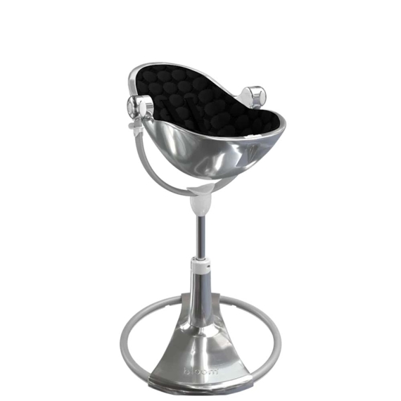 Стільчик для годування Bloom Fresco з бавовняним вкладишем (Silver / Midnight Black)