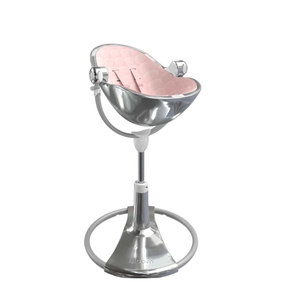 Стільчик для годування Bloom Fresco з бавовняним вкладишем (Silver / Blush Pink)