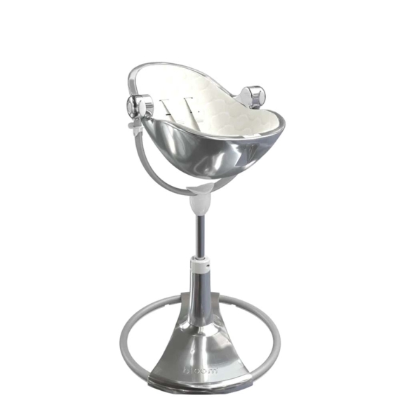Стільчик для годування Bloom Fresco з бавовняним вкладишем (Silver / Coconut White)