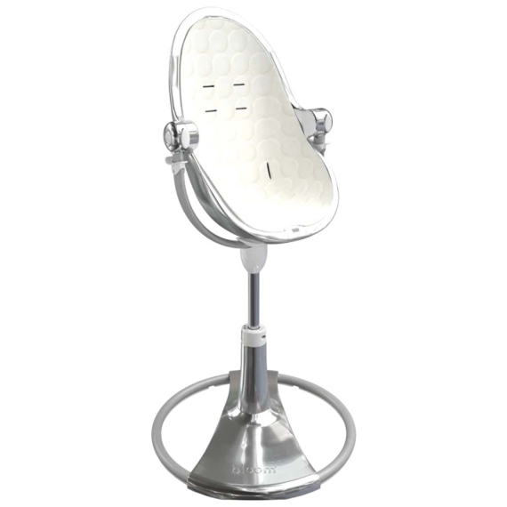 Стільчик для годування Bloom Fresco з бавовняним вкладишем (Silver / Coconut White)