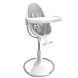 Стільчик для годування Bloom Fresco з вкладишем з екошкіри (White / Lunar Silver)