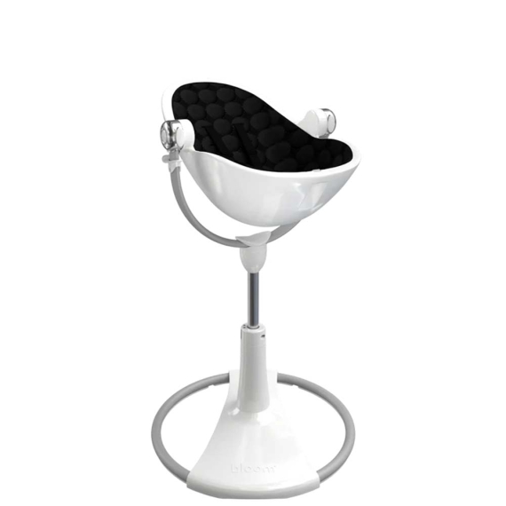 Стільчик для годування Bloom Fresco з бавовняним вкладишем (White / Midnight Black)