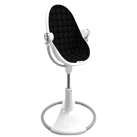 Стільчик для годування Bloom Fresco з бавовняним вкладишем (White / Midnight Black)