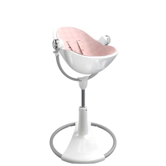Стільчик для годування Bloom Fresco з бавовняним вкладишем (White / Blush Pink)