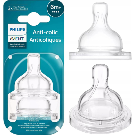 Соска силіконова Philips AVENT Анти-Колік, 2шт