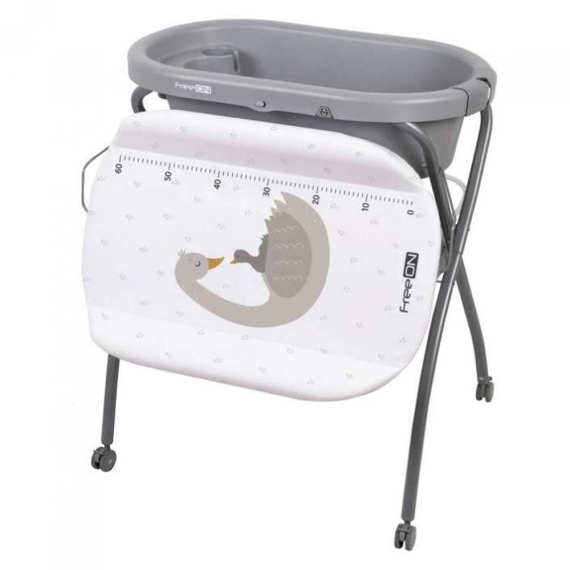 Дитяча ванночка FreeON з пеленальним столиком (Swan)