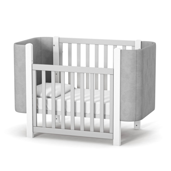 Ліжко дитяче Veres Монако Велюр (біло-сіре)