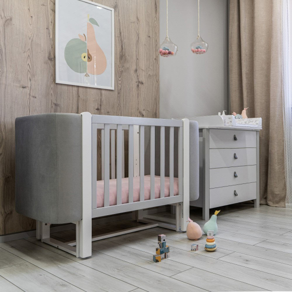 Ліжко дитяче Veres Монако Велюр (біло-сіре)