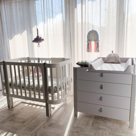 Дитяче ліжко Верес ЛД 5 Монако (біло-сірий)