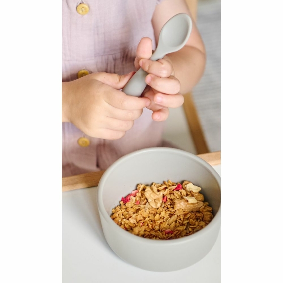 Глубокая тарелка силиконовая MinikOiOi Basics-Bowl (Powder Grey)
