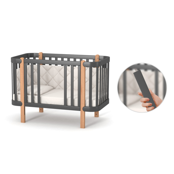 Детская кроватка Верес ЛД 5 Монако (темно-серый)