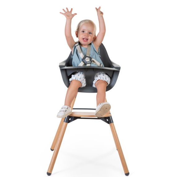 Стілець для годування Childhome Evolu 2 з бампером (natural/anthracite)