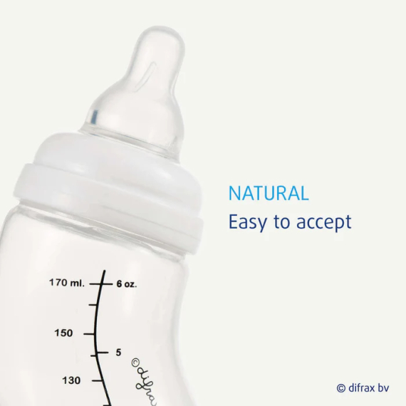 Силиконовая соска для бутылочки для кормления Difrax S-bottle Natural, размер L, 2 шт