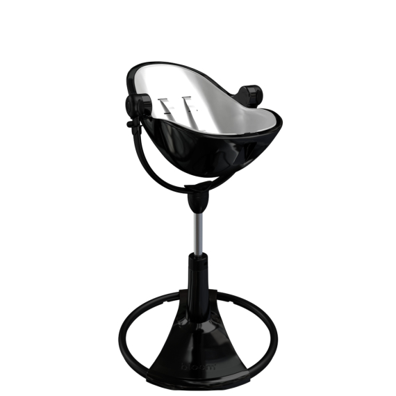 Стільчик для годування Bloom Fresco з вкладишем з екошкіри (Noir / Lunar Silver)