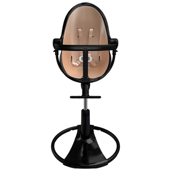 Стільчик для годування Bloom Fresco з вкладишем з екошкіри (Noir / Rose Gold)