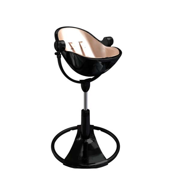 Стільчик для годування Bloom Fresco з вкладишем з екошкіри (Noir / Rose Gold)