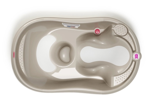 Ванночка OkBaby Onda Evolution с анатомической горкой и термодатчиком (голубой)