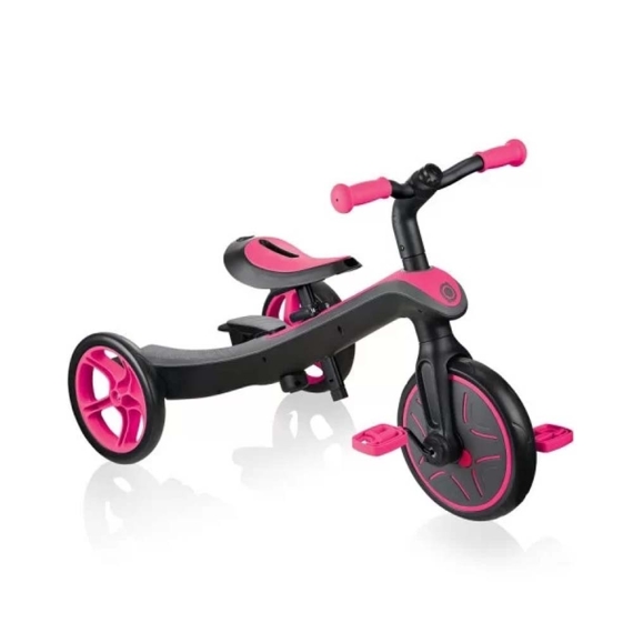 Триколісний велосипед з ручкою Globber Explorer Trike 4 в 1 (рожевий)