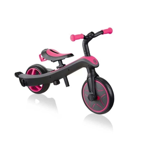 Трехколесный велосипед с ручкой Globber Explorer Trike 4 в 1 (розовый)