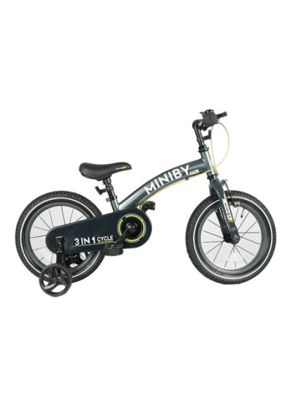 Велосипед-біговел Qplay Miniby 3 в 1/14 (Grey-Green)