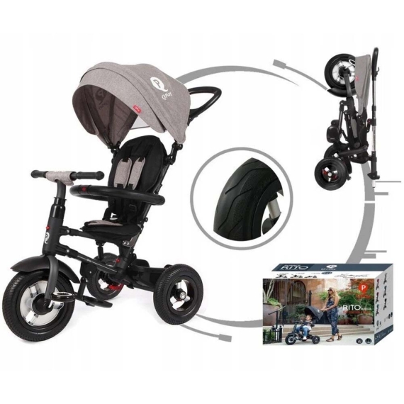 Велосипед складаний триколісний Qplay RITO Rubber (Grey)