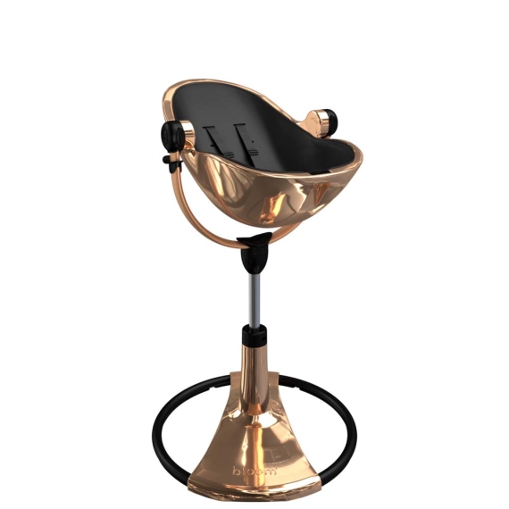 Стільчик для годування Bloom Fresco з вкладишем з екошкіри (Rose Gold / Midnight Black)