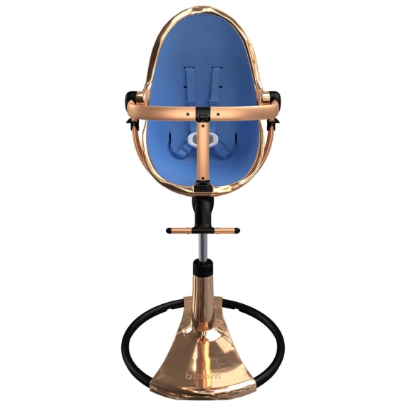 Стільчик для годування Bloom Fresco з вкладишем з екошкіри (Rose Gold / Riviera Blue)