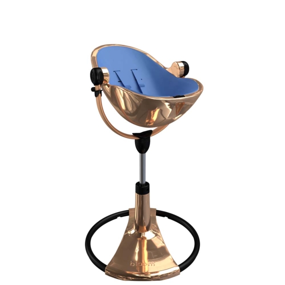 Стільчик для годування Bloom Fresco з вкладишем з екошкіри (Rose Gold / Riviera Blue)