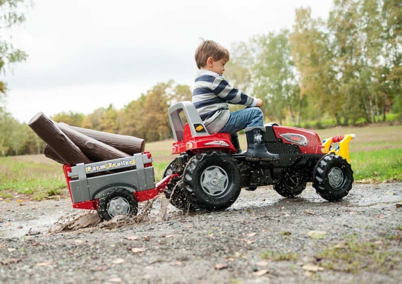 Трактор Rolly Toys rollyFarmtrac + причіп або цистерна, ланцюг, колеса, лебілка та ковш