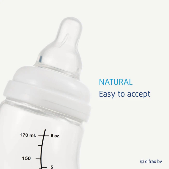 Антиколікова пляшечка для годування Difrax S-bottle Natural із силіконовою соскою, 250 мл (колір в асортименті)