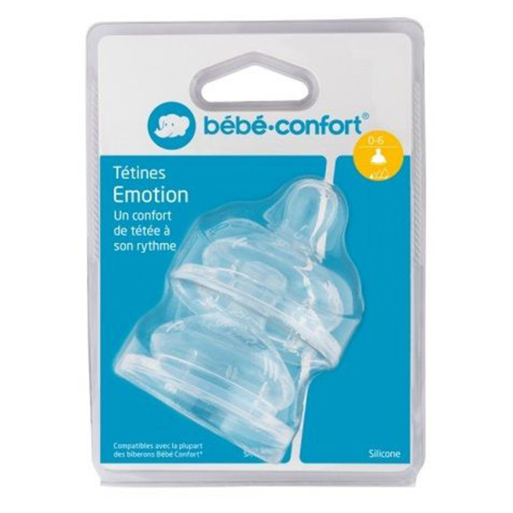 Соска силиконовая Bebe Confort Emotion, размер S0, 2 шт, для новорожденных