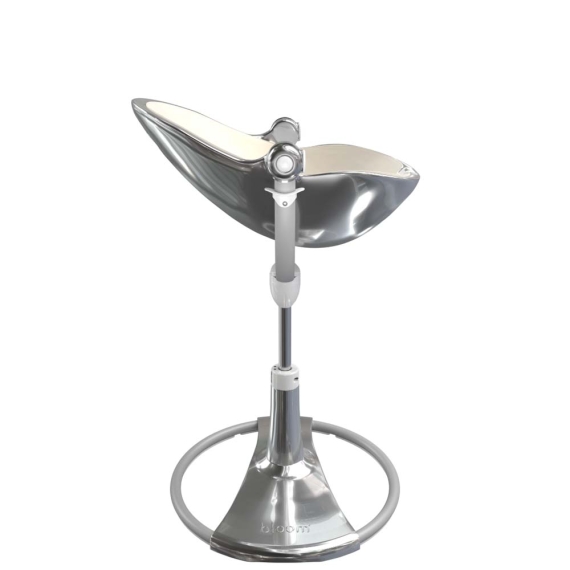 Стільчик для годування Bloom Fresco з вкладишем з екошкіри (Silver / Coconut White)