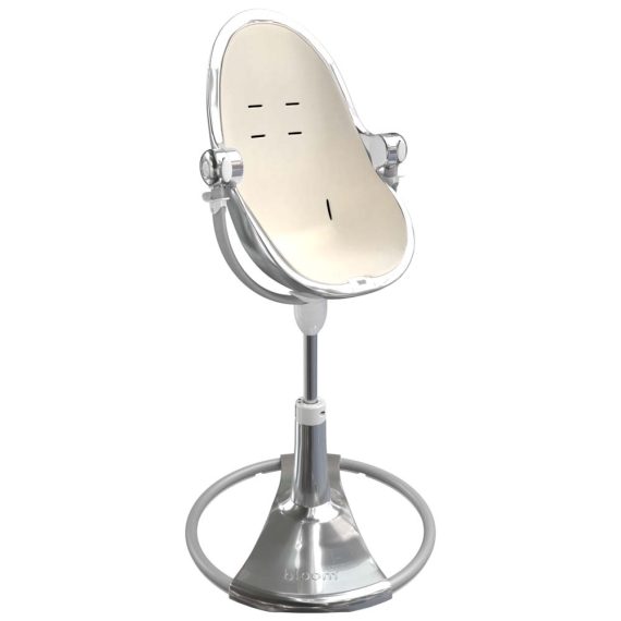 Стільчик для годування Bloom Fresco з вкладишем з екошкіри (Silver / Coconut White)