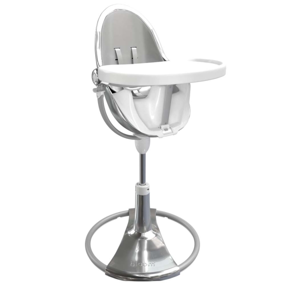 Стільчик для годування Bloom Fresco з вкладишем з екошкіри (Silver / Lunar Silver)