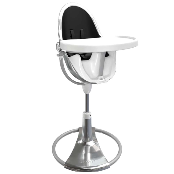 Стільчик для годування Bloom Fresco з вкладишем з екошкіри (Silver / Midnight Black)