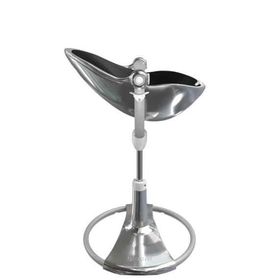 Стільчик для годування Bloom Fresco з вкладишем з екошкіри (Silver / Midnight Black)