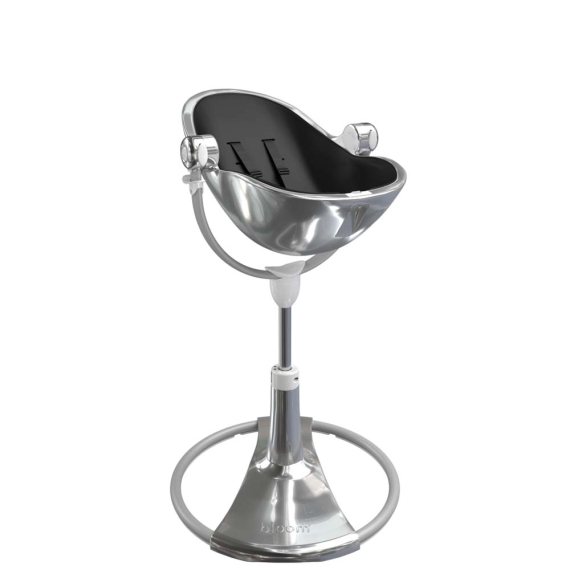 Стільчик для годування Bloom Fresco з вкладишем з екошкіри (Silver / Midnight Black)
