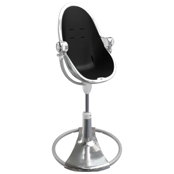 Стільчик для годування Bloom Fresco з вкладишем з екошкіри (Silver / Midnight Black)