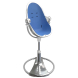 Стільчик для годування Bloom Fresco з вкладишем з екошкіри (Silver / Riviera Blue)