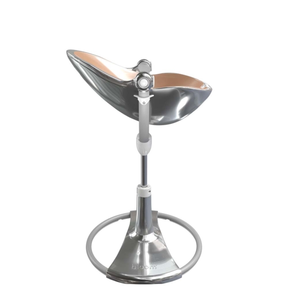 Стільчик для годування Bloom Fresco з вкладишем з екошкіри (Silver / Rose Gold)
